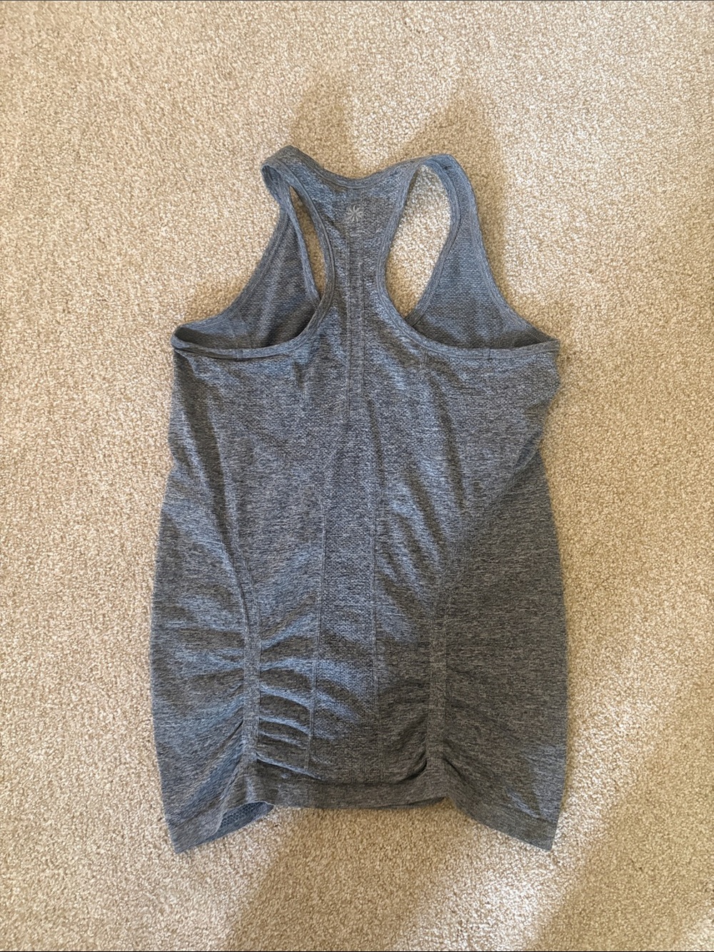 Athleta Heather Gray Racerback Tank with Side Ruching - Picture 3 of 3